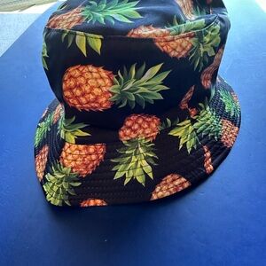 Black Pineapple Themed Bucket Hat Unisex